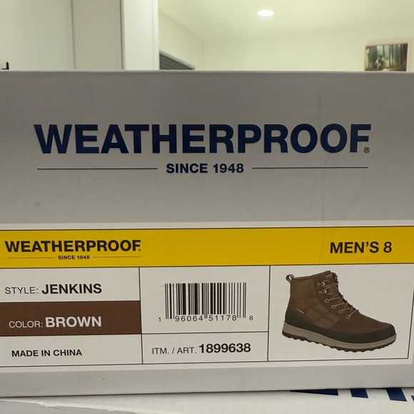 Weatherproof Men\'s Brown and Black Jenkins Boots memory foam insole size 8 new main image 6